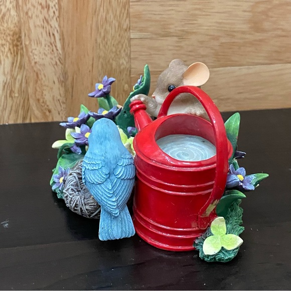 Charming Tails Fitz and Floyd Expecting A Miracle Mouse Bird Flowers Figurine - Picture 5 of 16